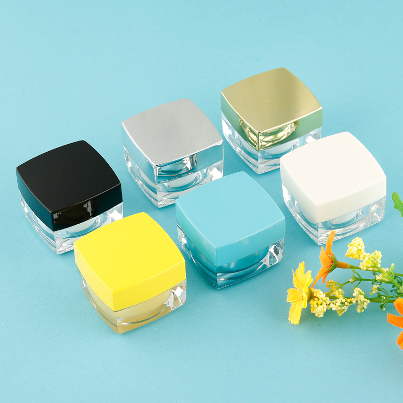 5g customizable sample jar square cream container 5ml empty acrylic cream jar 5gram # 5g 10g available
