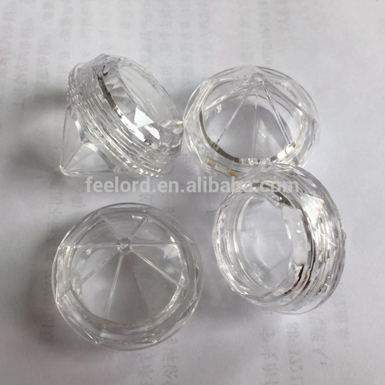5g diamond shape cosmetics transparent jar FMG608 high quality loose powder container private logo plastic jar for glitter