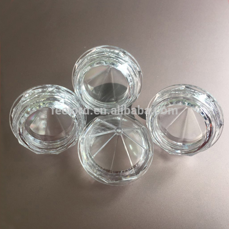 5g diamond shape cosmetics transparent jar FMG608 high quality loose powder container private logo plastic jar for glitter