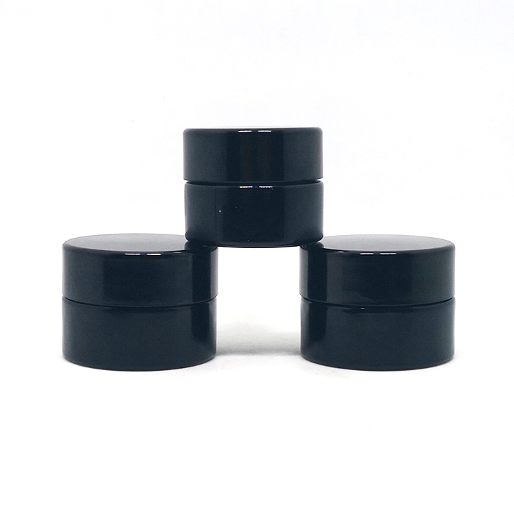 5g empty cbd cosmetic cream concentrate violet glass uv jars with black lids