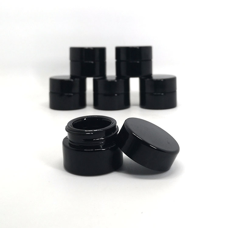 5g empty cbd cosmetic cream concentrate violet glass uv jars with black lids