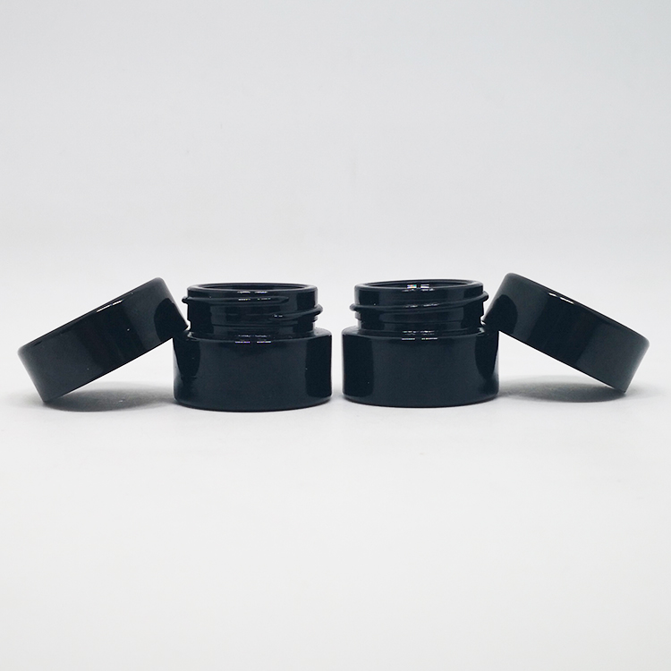 5g empty cbd cosmetic cream concentrate violet glass uv jars with black lids