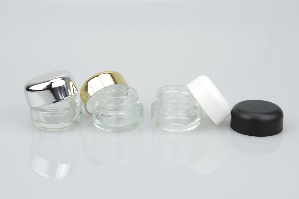 5g empty cosmetic eye cream aluminum cap small glass jar