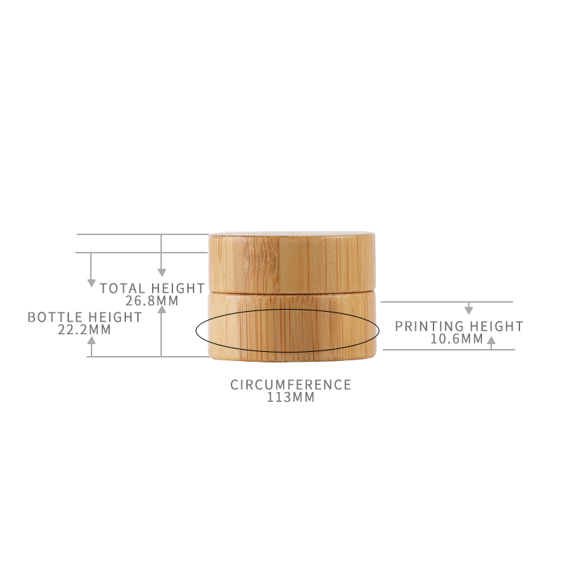5g empty plastic wooden bamboo cream jar with bamboo lid for cosmetic lip balm container packaging