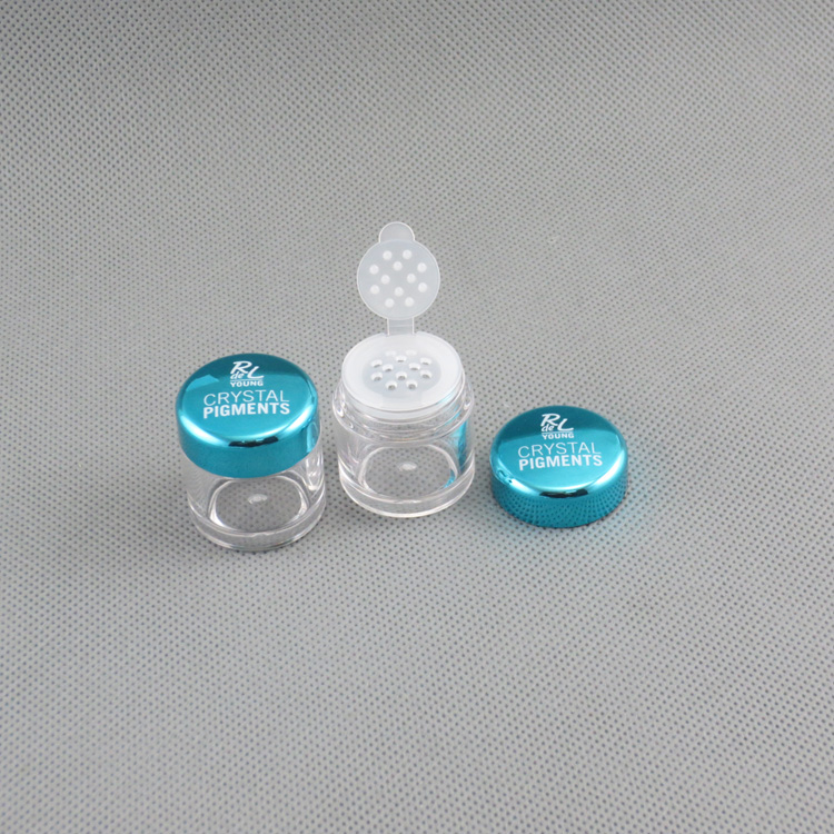 5g empty small Sliver Gold cap sample cosmetics container Nail Granule Box Plastic honey powder jars loose powder box
