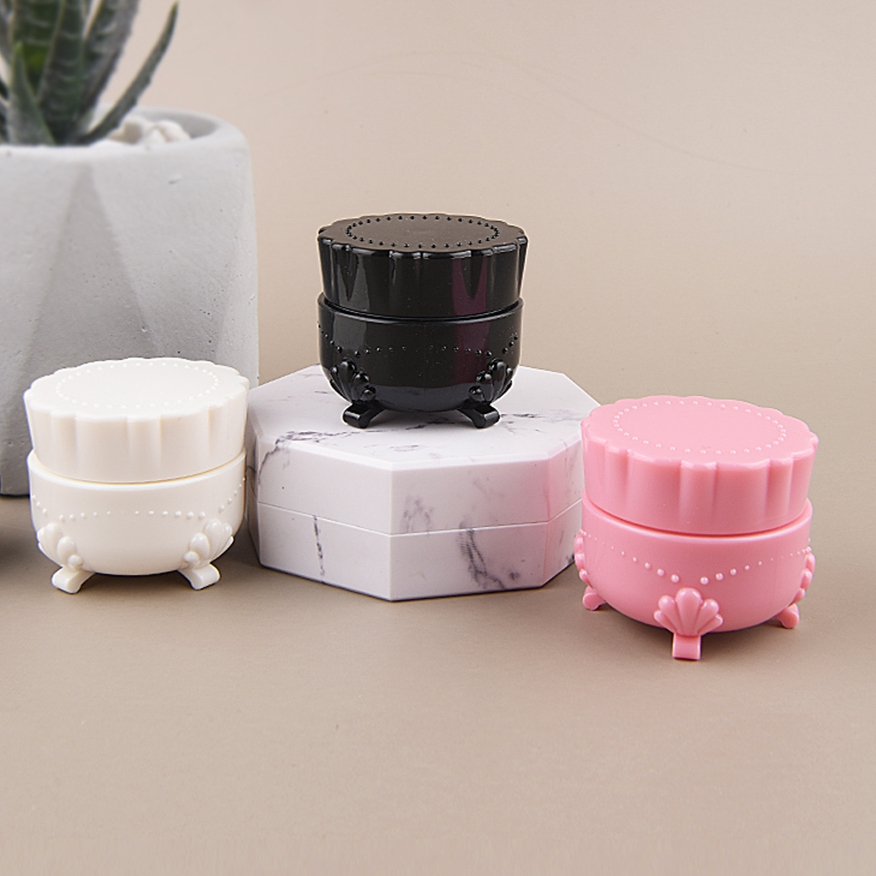 5g emtpy cute pink black white small cream jar sample Nail polish gel plastic jar