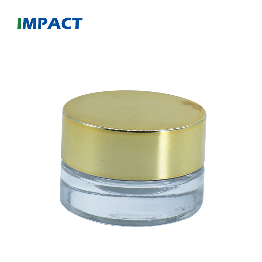 5g eye cream thick wall round glass clear jar with gold lid