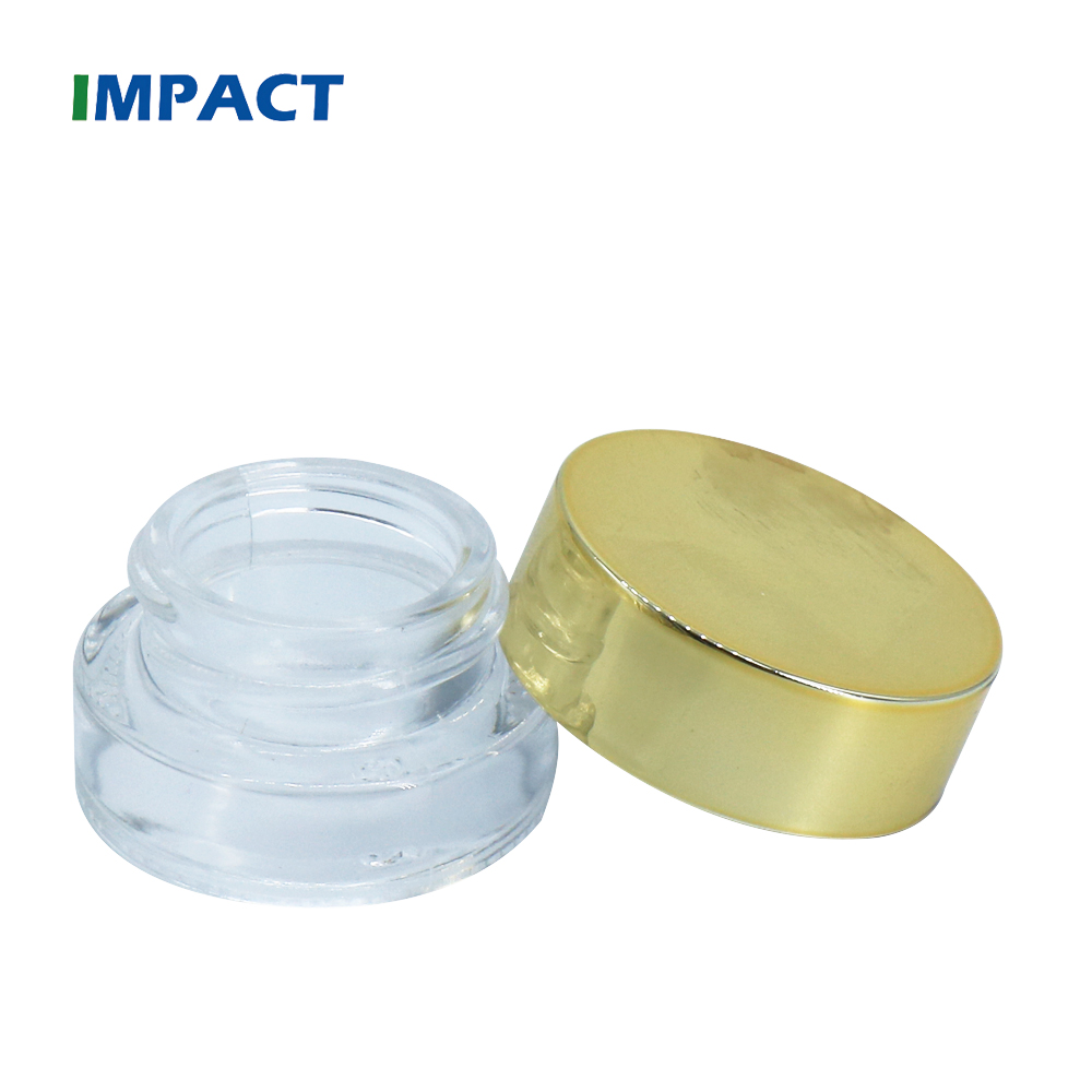5g eye cream thick wall round glass clear jar with gold lid