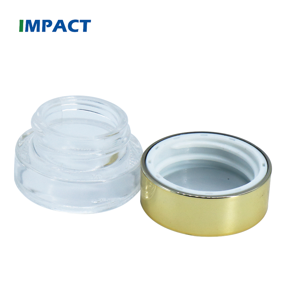 5g eye cream thick wall round glass clear jar with gold lid