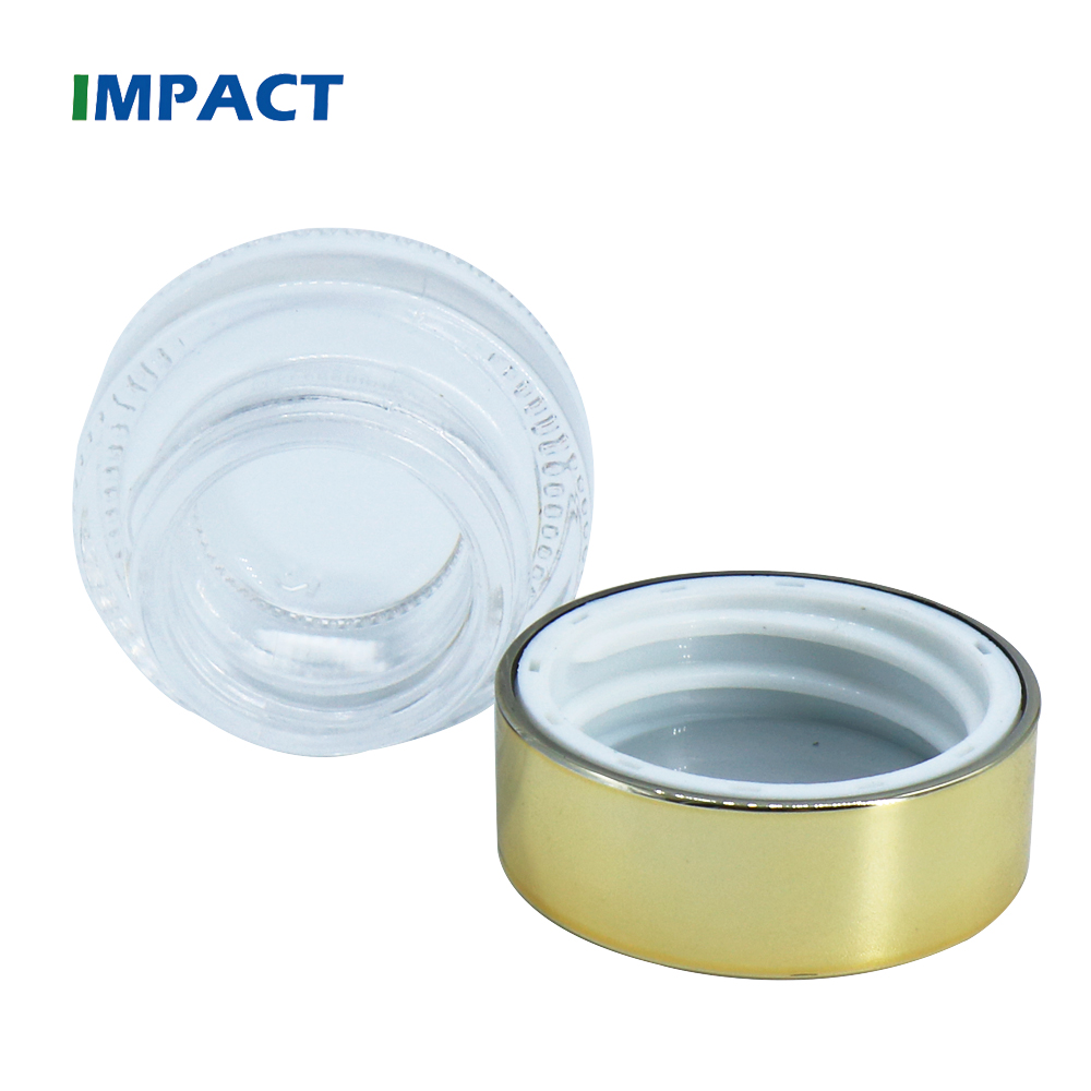 5g eye cream thick wall round glass clear jar with gold lid