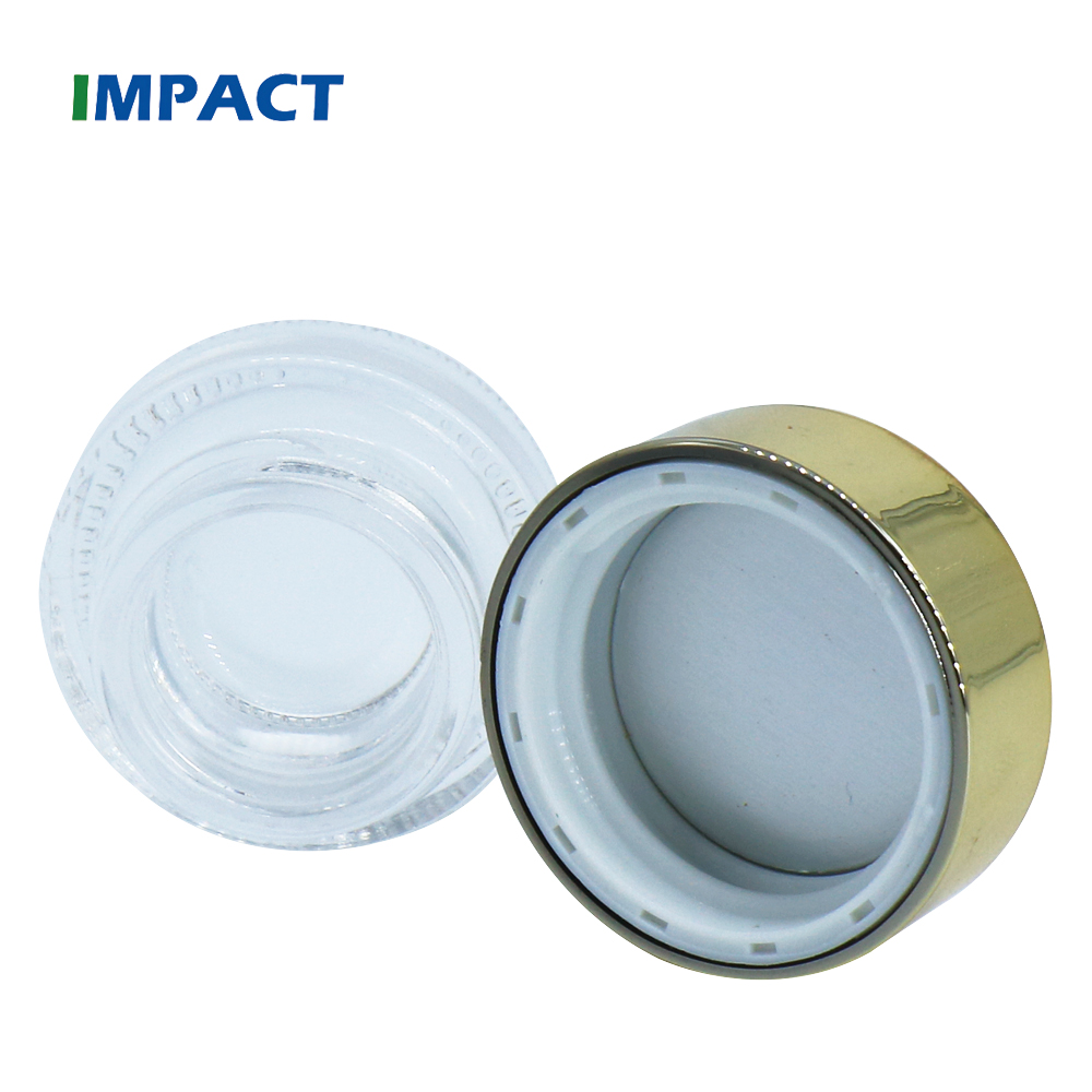 5g eye cream thick wall round glass clear jar with gold lid