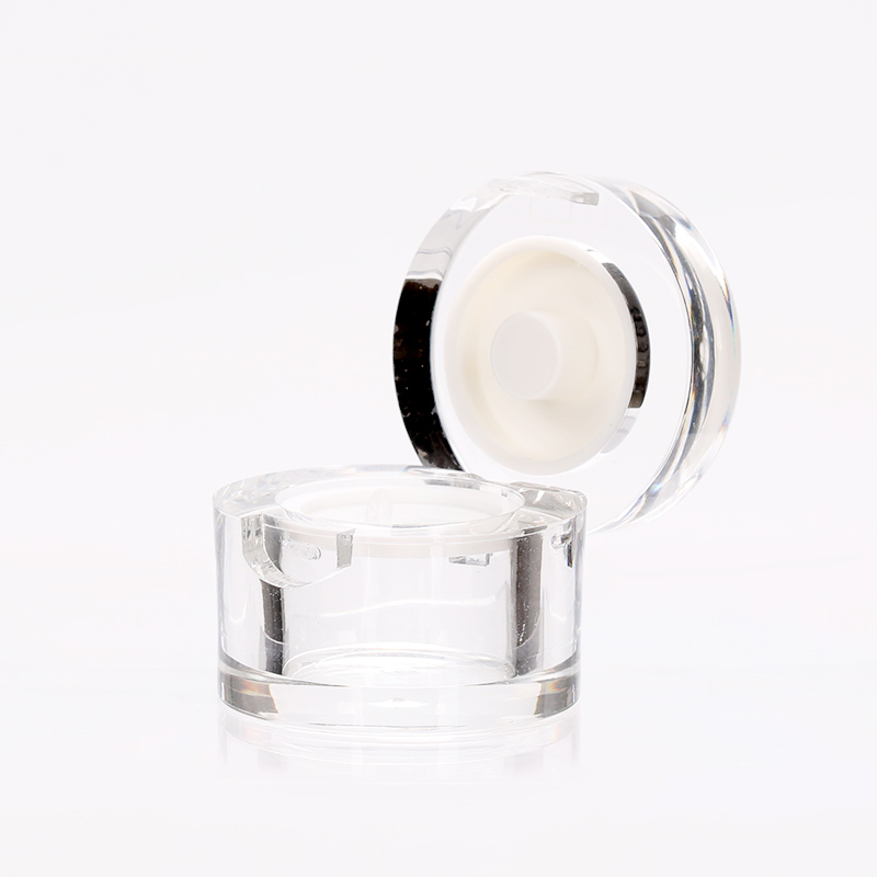 5g free acrylic nail polish container samples glitter powder container for nail art with sifter clear round plastic polish jar