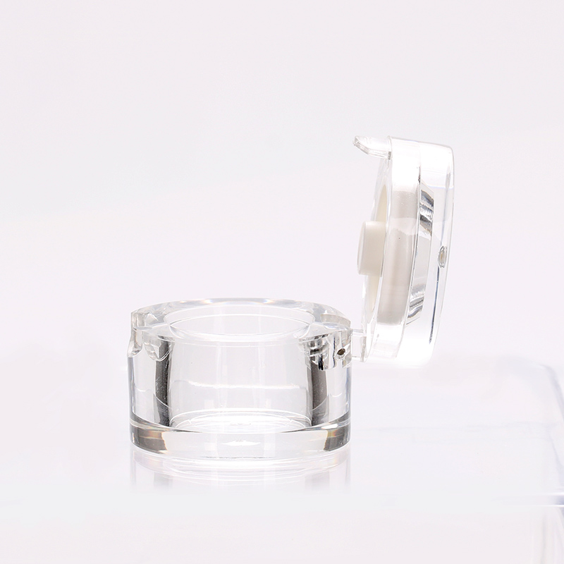 5g free acrylic nail polish container samples glitter powder container for nail art with sifter clear round plastic polish jar