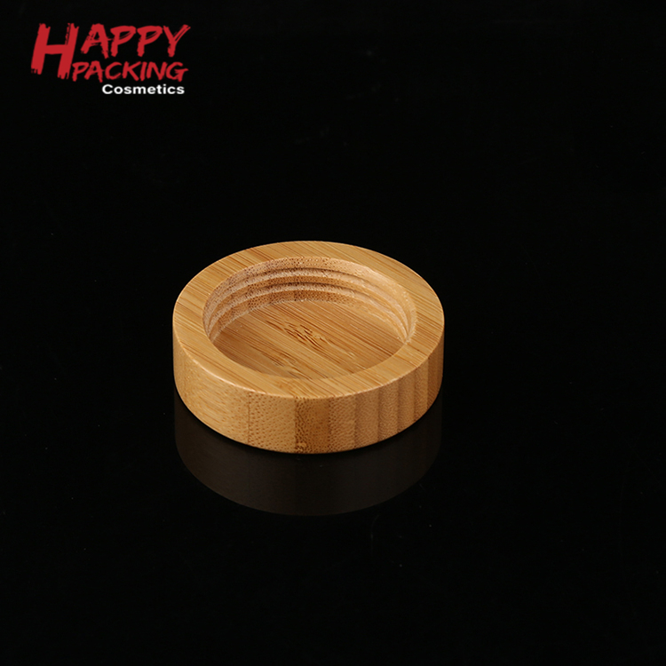 5g frosted glass cosmetic jar with bamboo lid