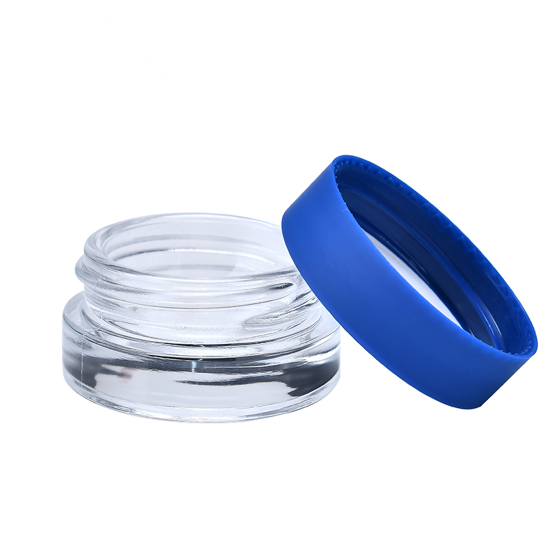 5g glass cream jar with bule lid glass blam jar customized logo