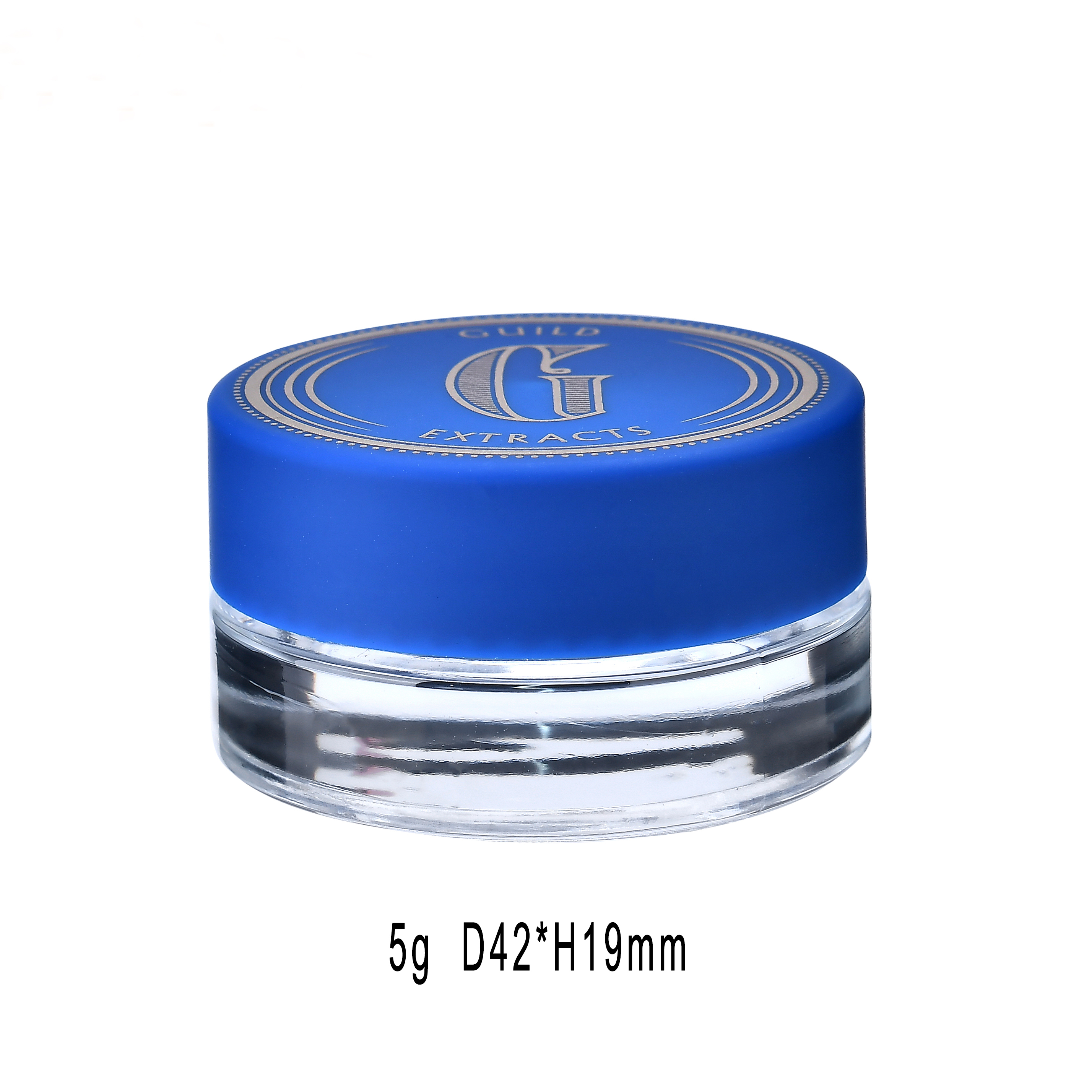 5g glass cream jar with bule lid glass blam jar customized logo