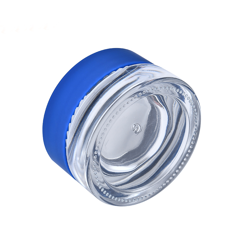 5g glass cream jar with bule lid glass blam jar customized logo