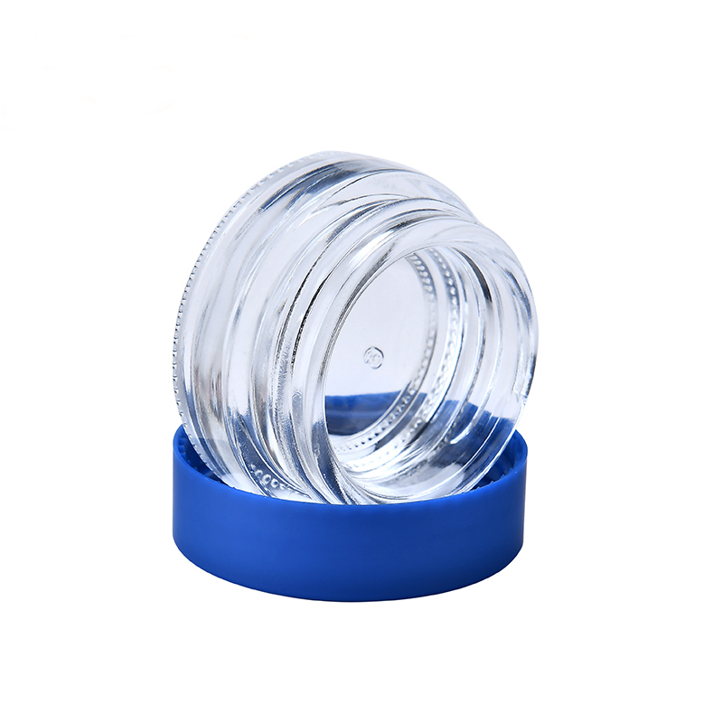 5g glass cream jar with bule lid glass blam jar customized logo