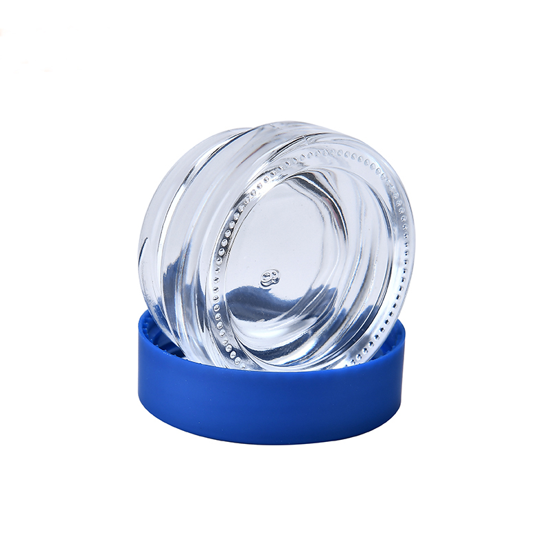 5g glass cream jar with bule lid glass blam jar customized logo