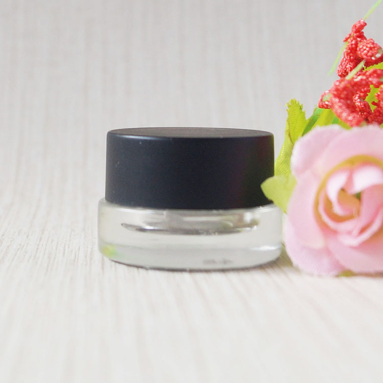 5g glass jars inner straight side cream jar with black screw cap
