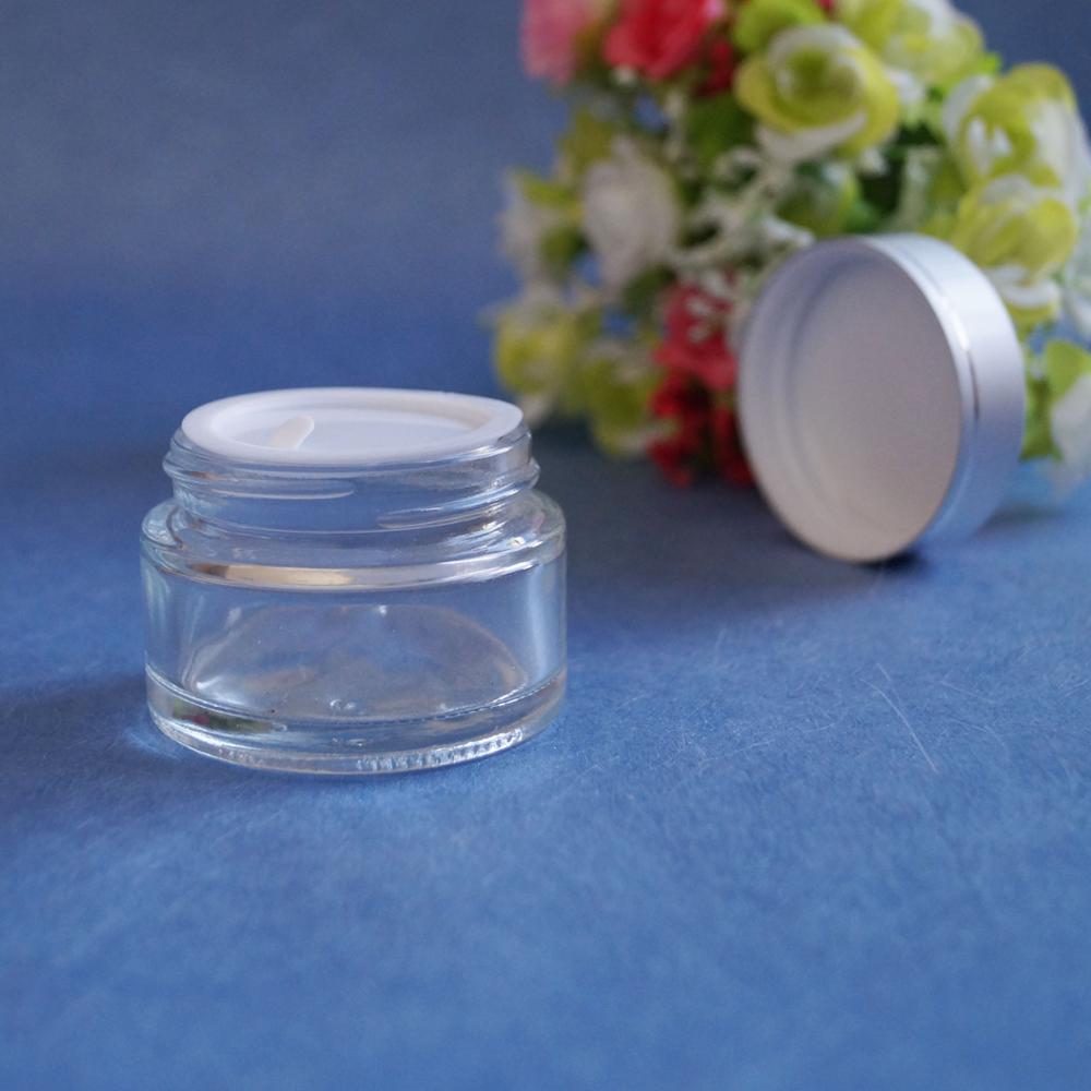 5g glass jars inner straight side cream jar with black screw cap