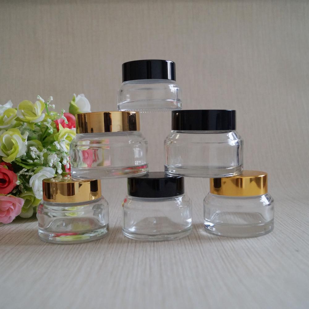 5g glass jars inner straight side cream jar with black screw cap