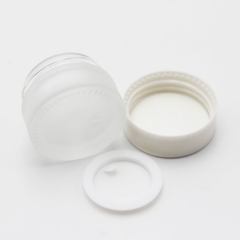 5g hexagonal frosted glass jar with white plastic lid MGJ-428Y
