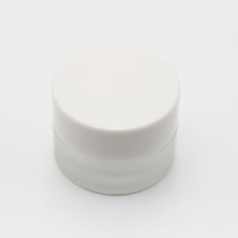 5g hexagonal frosted glass jar with white plastic lid MGJ-428Y