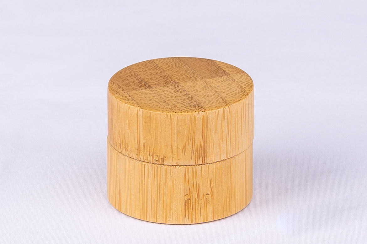 5g hot sale cosmetic cream container glass inner bamboo jar