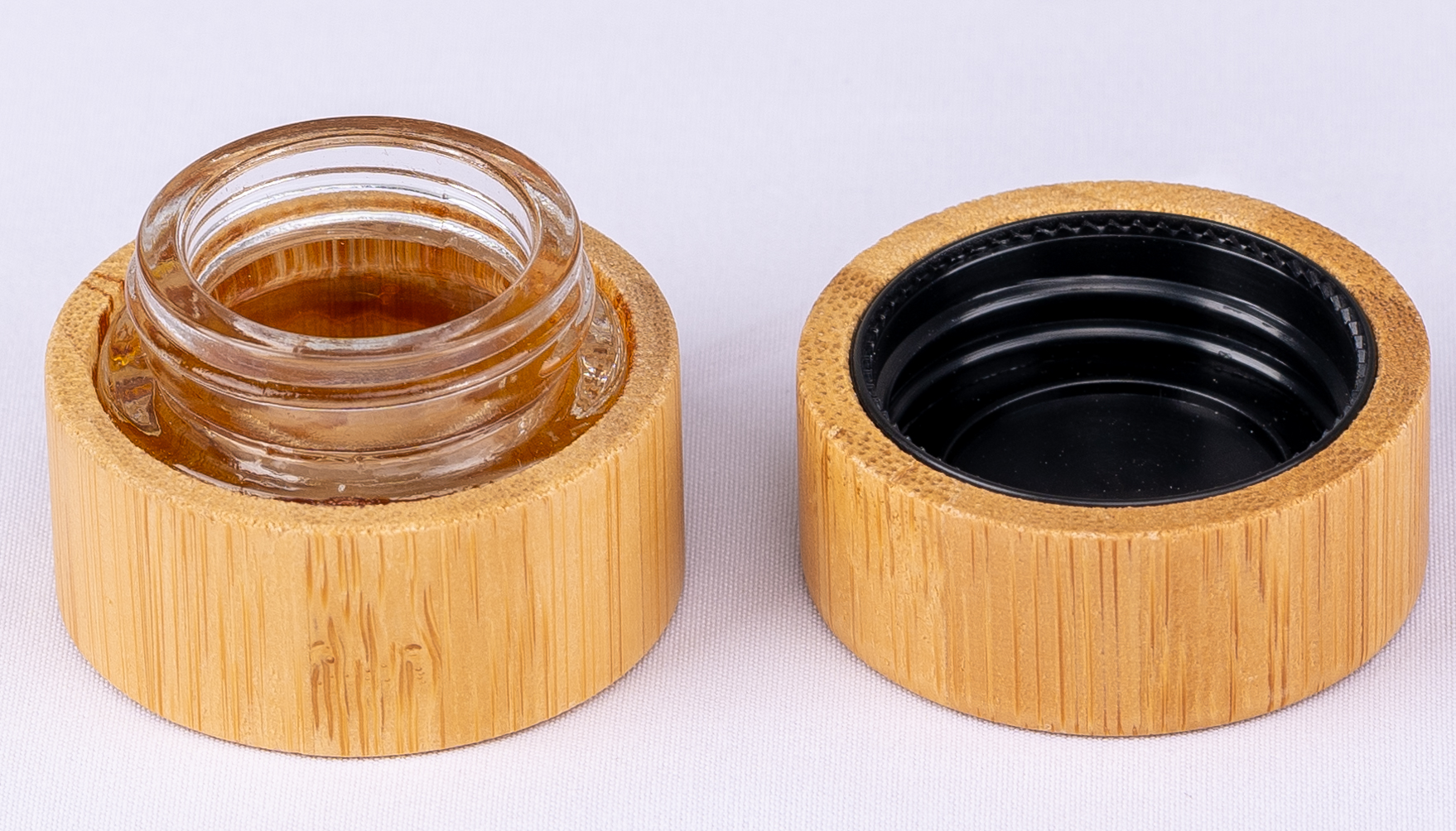 5g hot sale cosmetic cream container glass inner bamboo jar