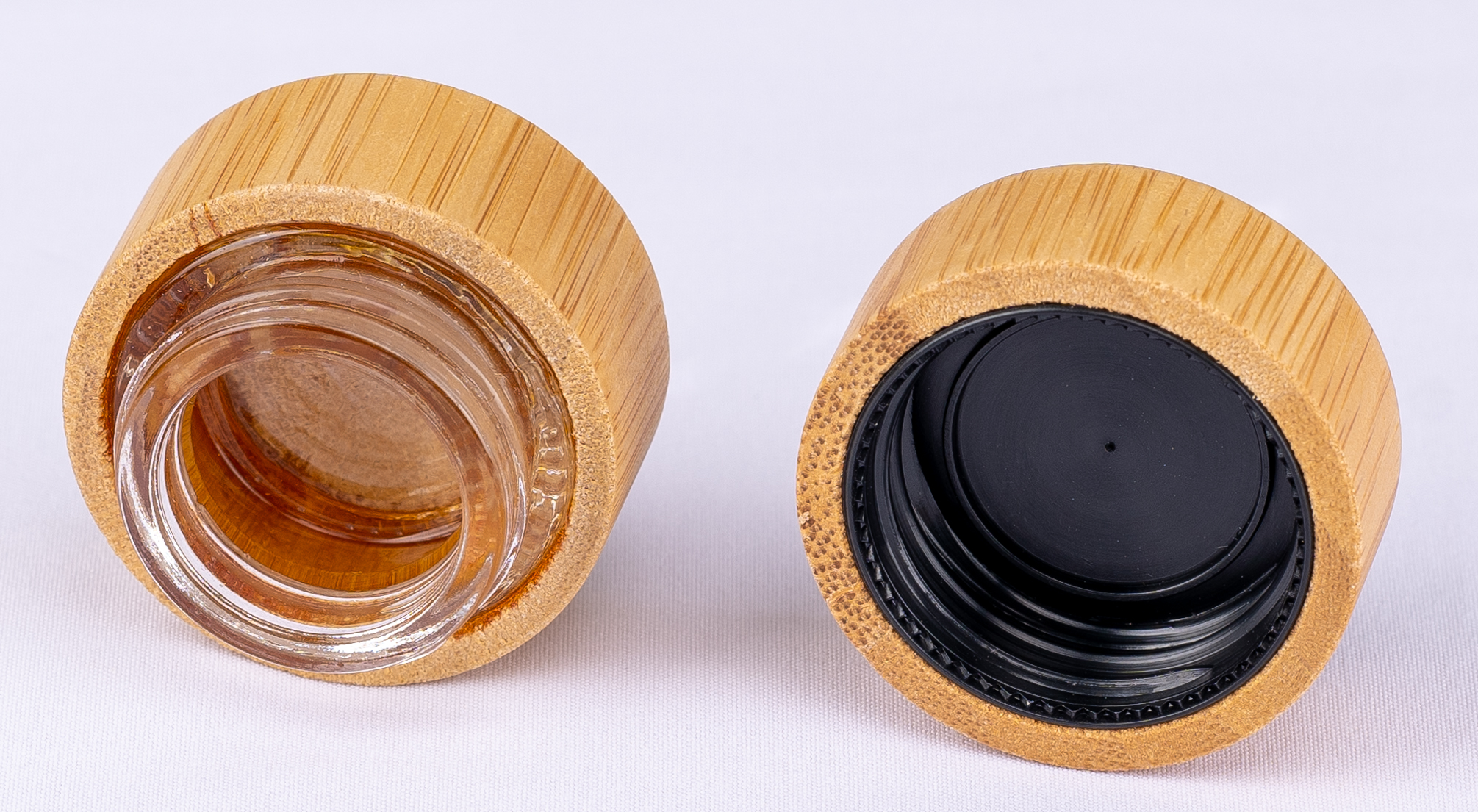 5g hot sale cosmetic cream container glass inner bamboo jar