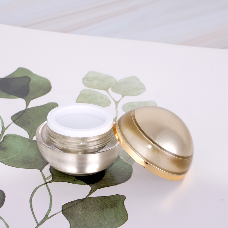 5g in stock Luxury Ready to ship gold Fashion Design Plastic Container Acrylic Cream Jar for cosmetic packaging