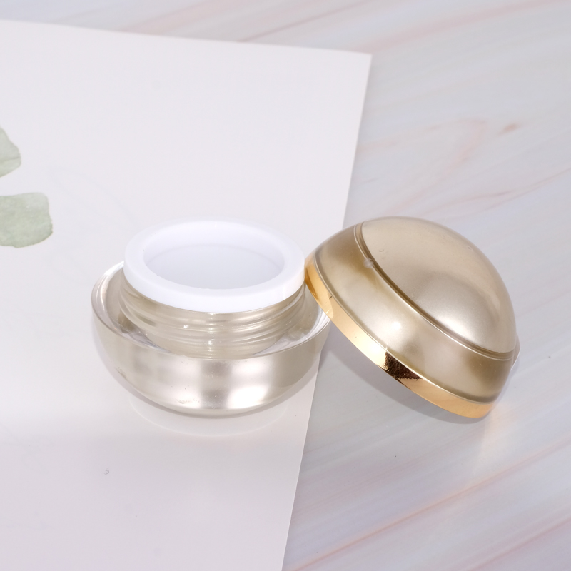 5g in stock Luxury Ready to ship gold Fashion Design Plastic Container Acrylic Cream Jar for cosmetic packaging