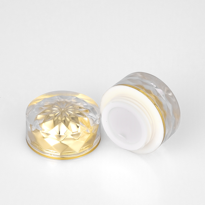5g in stock Luxury Ready to ship gold Fashion Design Plastic Container Acrylic Cream Jar for cosmetic packaging