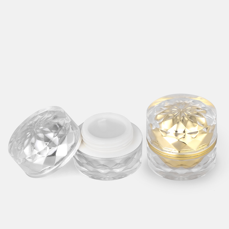 5g in stock Luxury Ready to ship silver Fashion Design Plastic Container Acrylic Cream Jar for cosmetic packaging