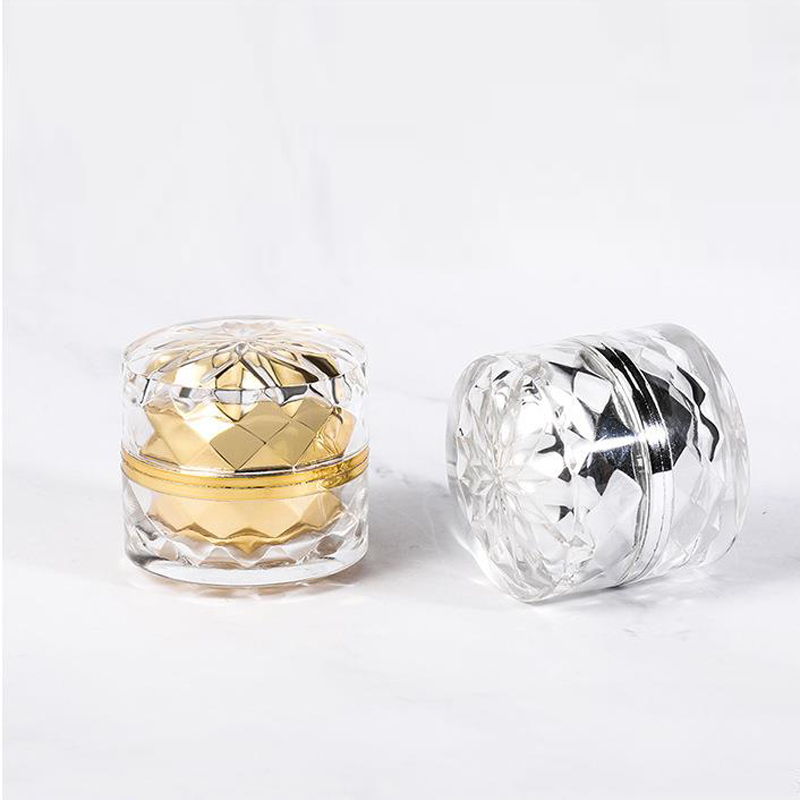 5g in stock Luxury Ready to ship silver Fashion Design Plastic Container Acrylic Cream Jar for cosmetic packaging
