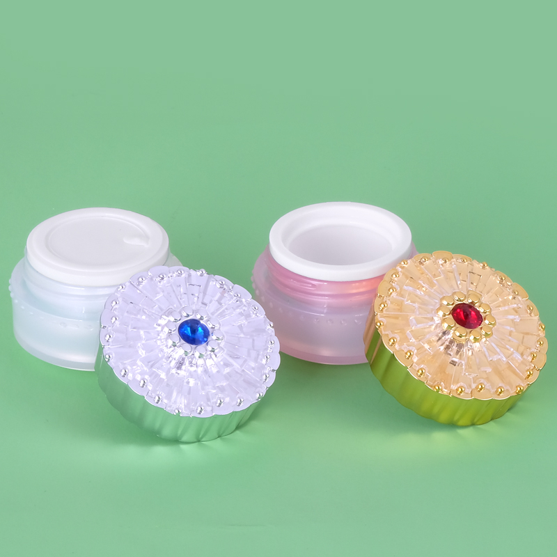 5g in stock Luxury Ready to ship silver Fashion Design Plastic Cosmetic Container Acrylic Cream Jar