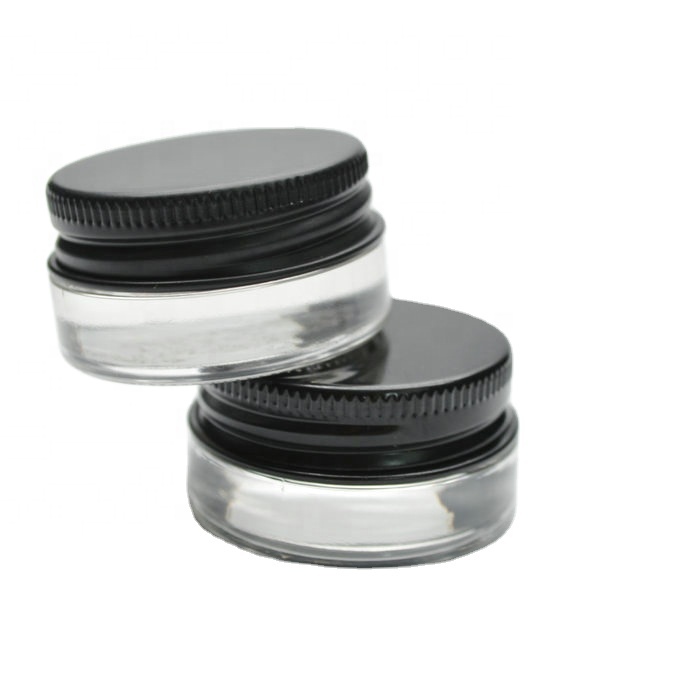 5g low profile glass jars with black aluminium lid