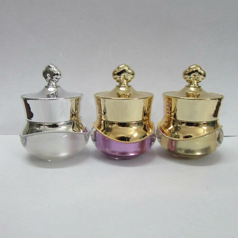 5g luxury crown shape acrylic eye cream jar, UV coating cap