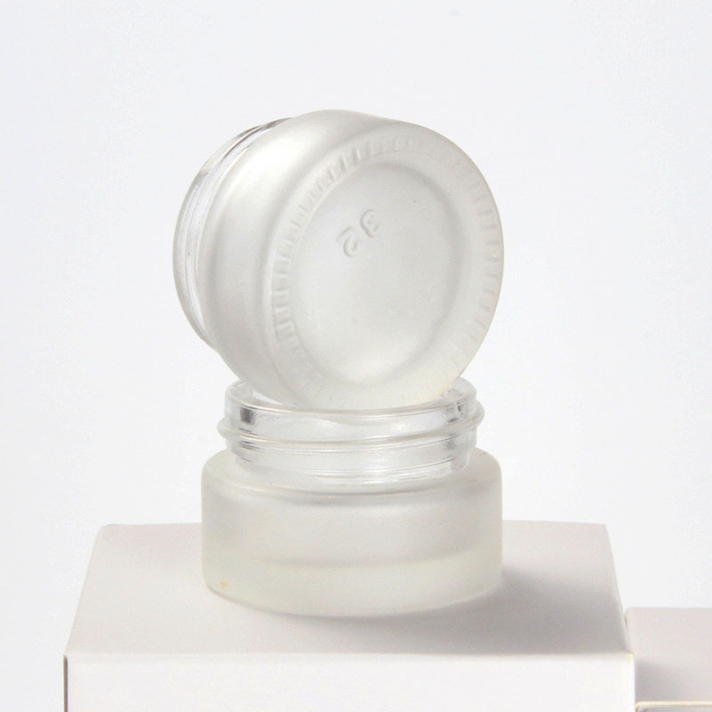5g matte cream sample glass jar with wood grain cover lid cosmetic packaging jars
