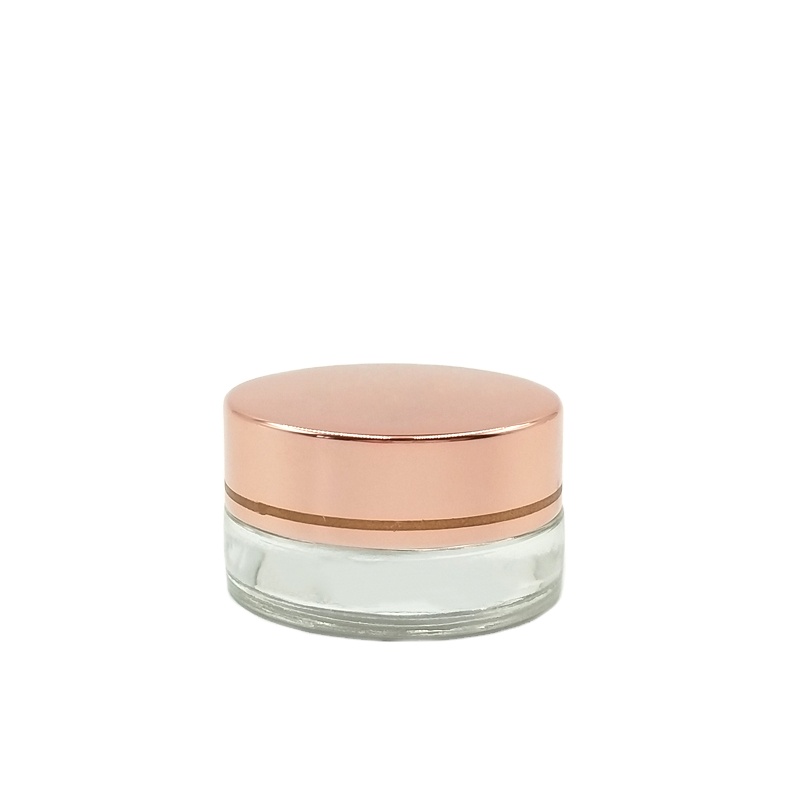5g mini Glass Cream Jar with   Rose Gold Screw Lid  For Free Sample