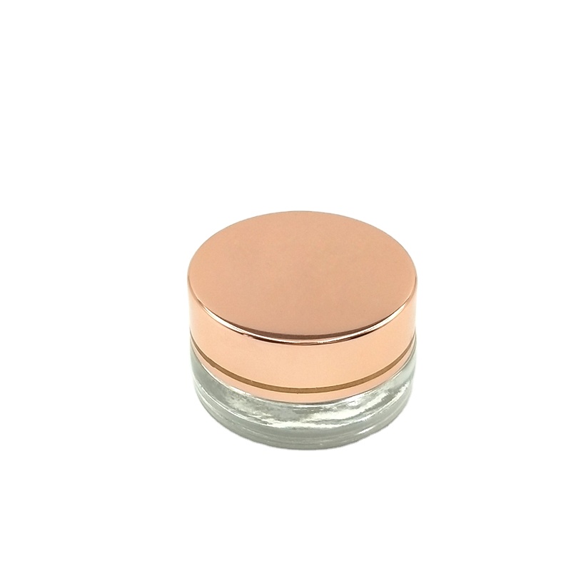 5g mini Glass Cream Jar with Rose Gold Screw Lid For Free Sample