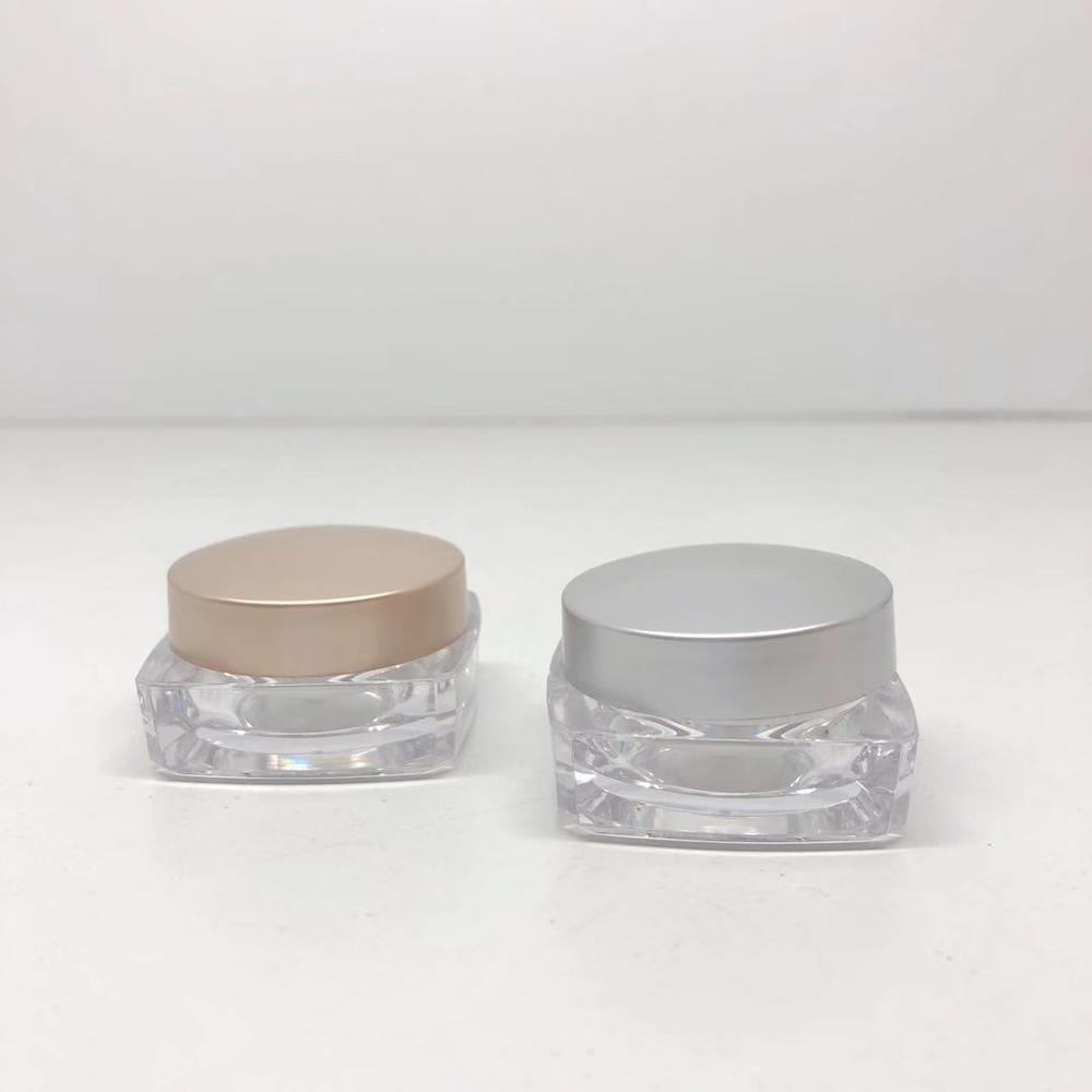 5g mini acrylic square cream jar with silk lid or gold lid small quantity wholesale