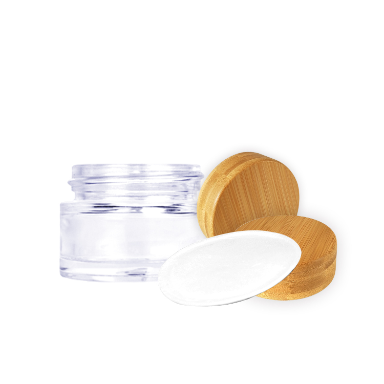 5g mini bamboo texture glass cream jar