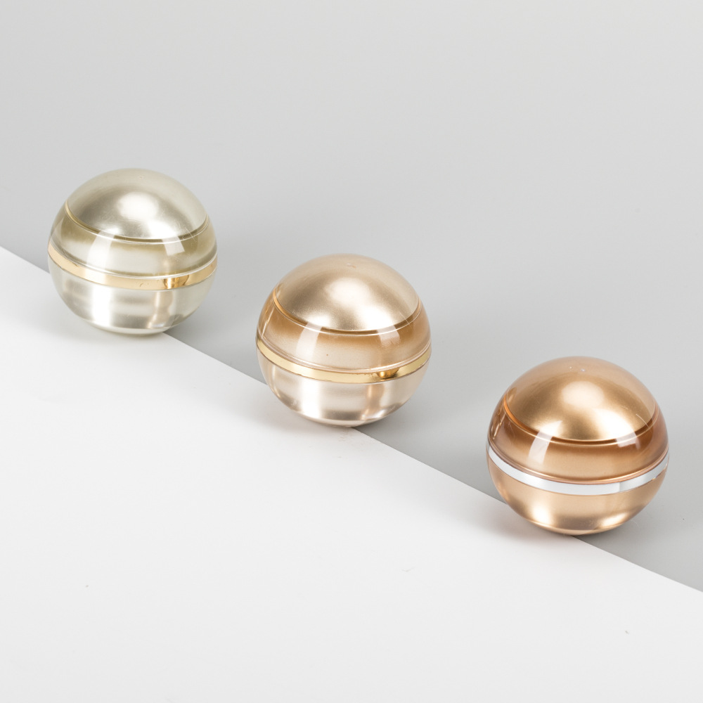 5g mini gold jar empty cosmetic plastic jars cream jar for skincare ball lip balm container