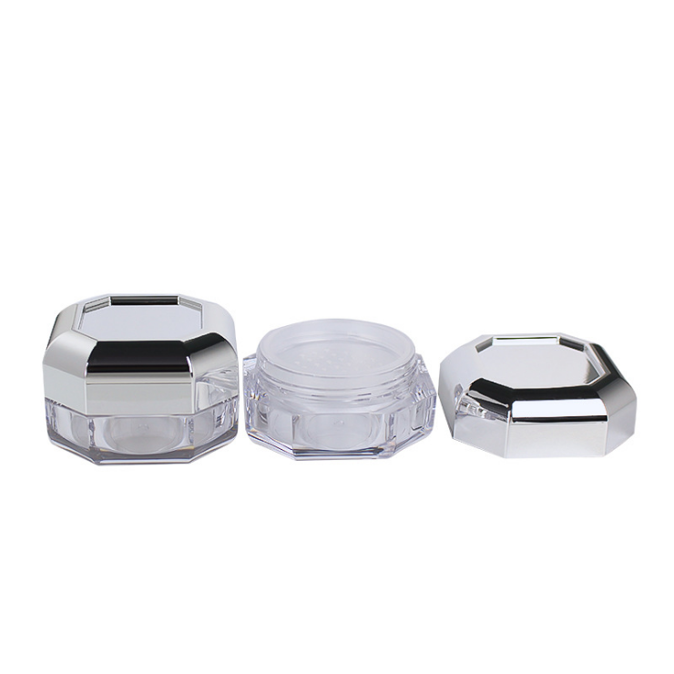 5g mini octagonal thick-walled powder compact with inner sieve texture honey powder empty box packaging material