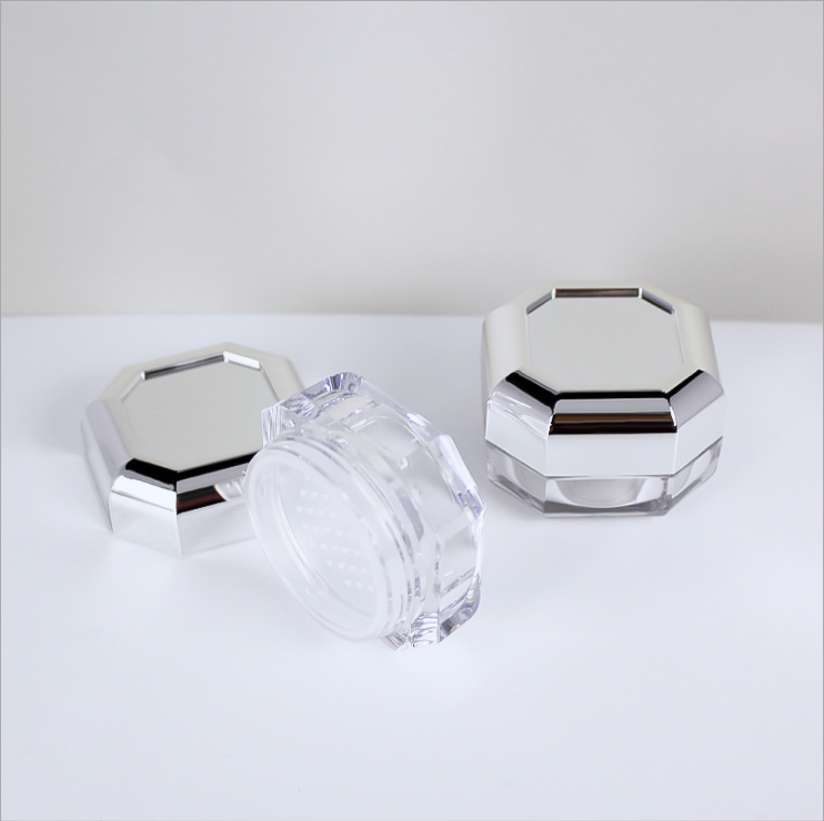 5g mini octagonal thick-walled powder compact with inner sieve texture honey powder empty box packaging material