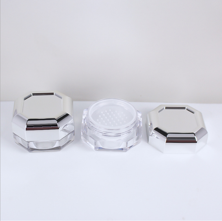5g mini octagonal thick-walled powder compact with inner sieve texture honey powder empty box packaging material