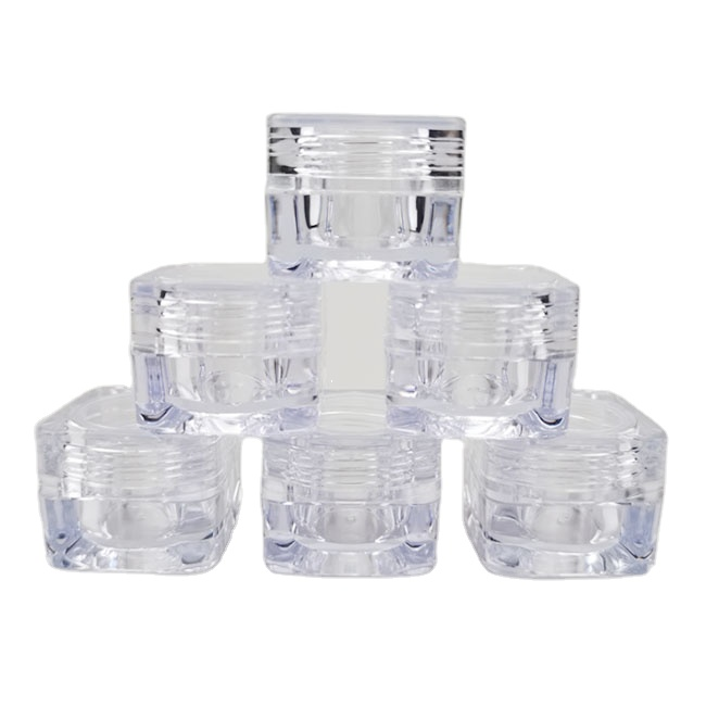 5g mini square clear plastic acrylic jars for eyecream