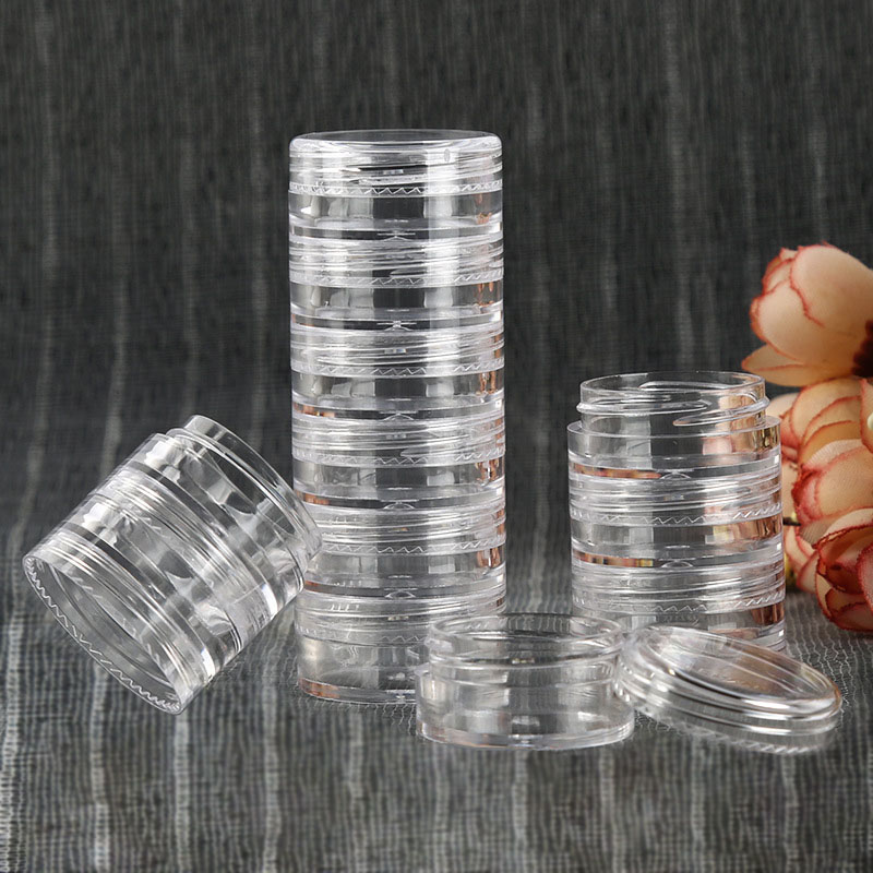 5g multi-layer 6 layers plastic conjoined PS cream jar, 5g 1-6 layer glitter powder eye shadow container box